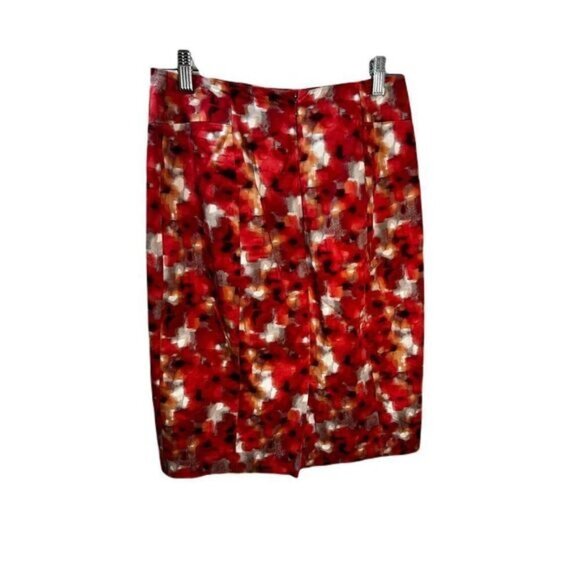 Abstract Floral Print Knee Length Skirt‎ Size 0 NEW - Picture 2 of 5